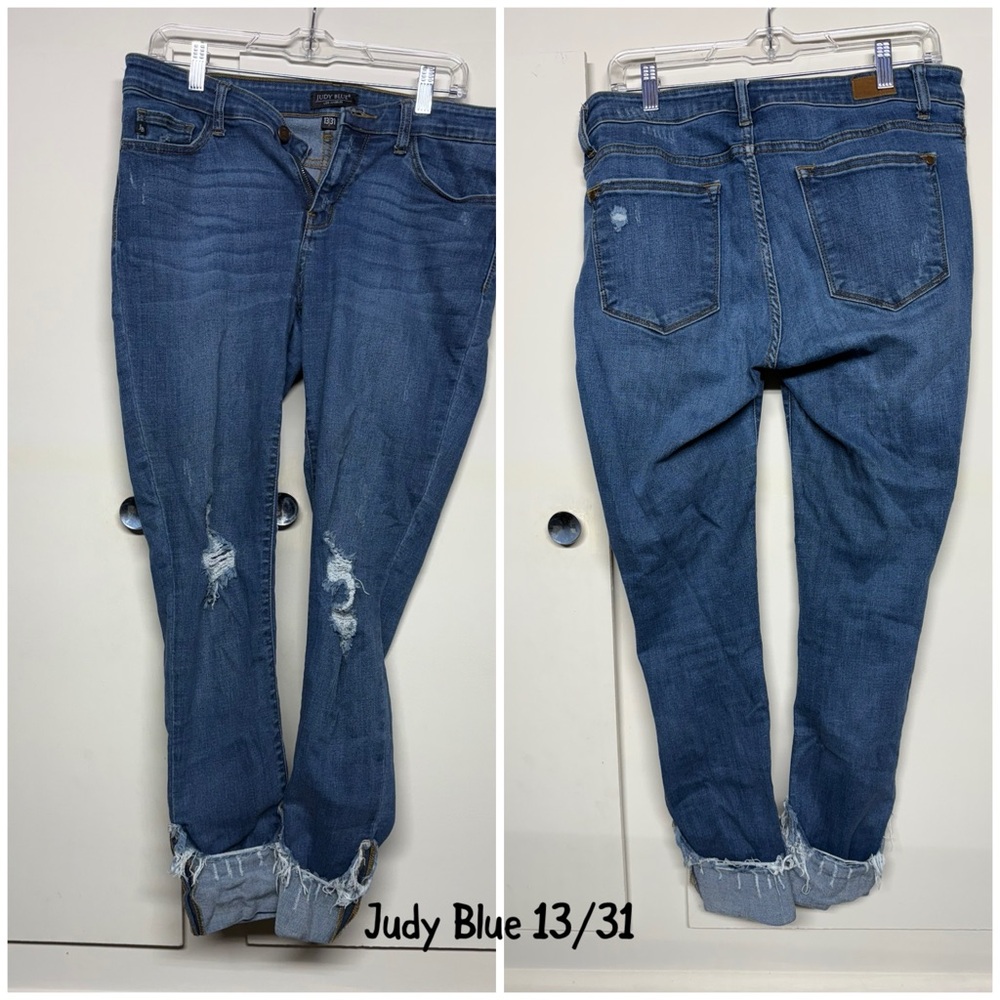 Judy Blue Women's Boyfriend Jeans in Classic Blue